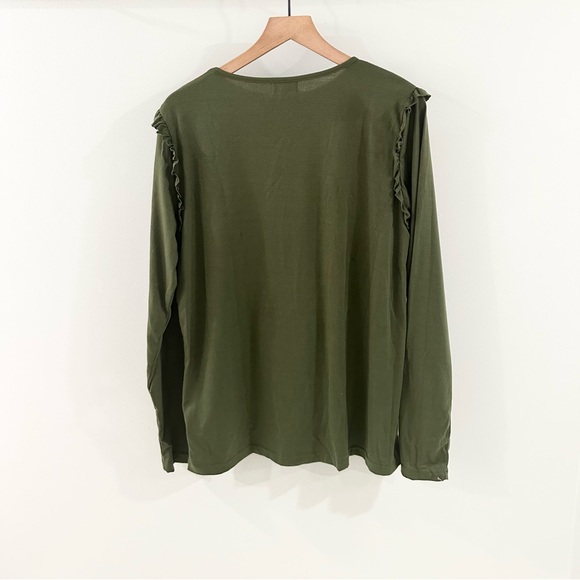 Indie & Co Hensley Long Sleeve Tee Green Size XL - Picture 9 of 9
